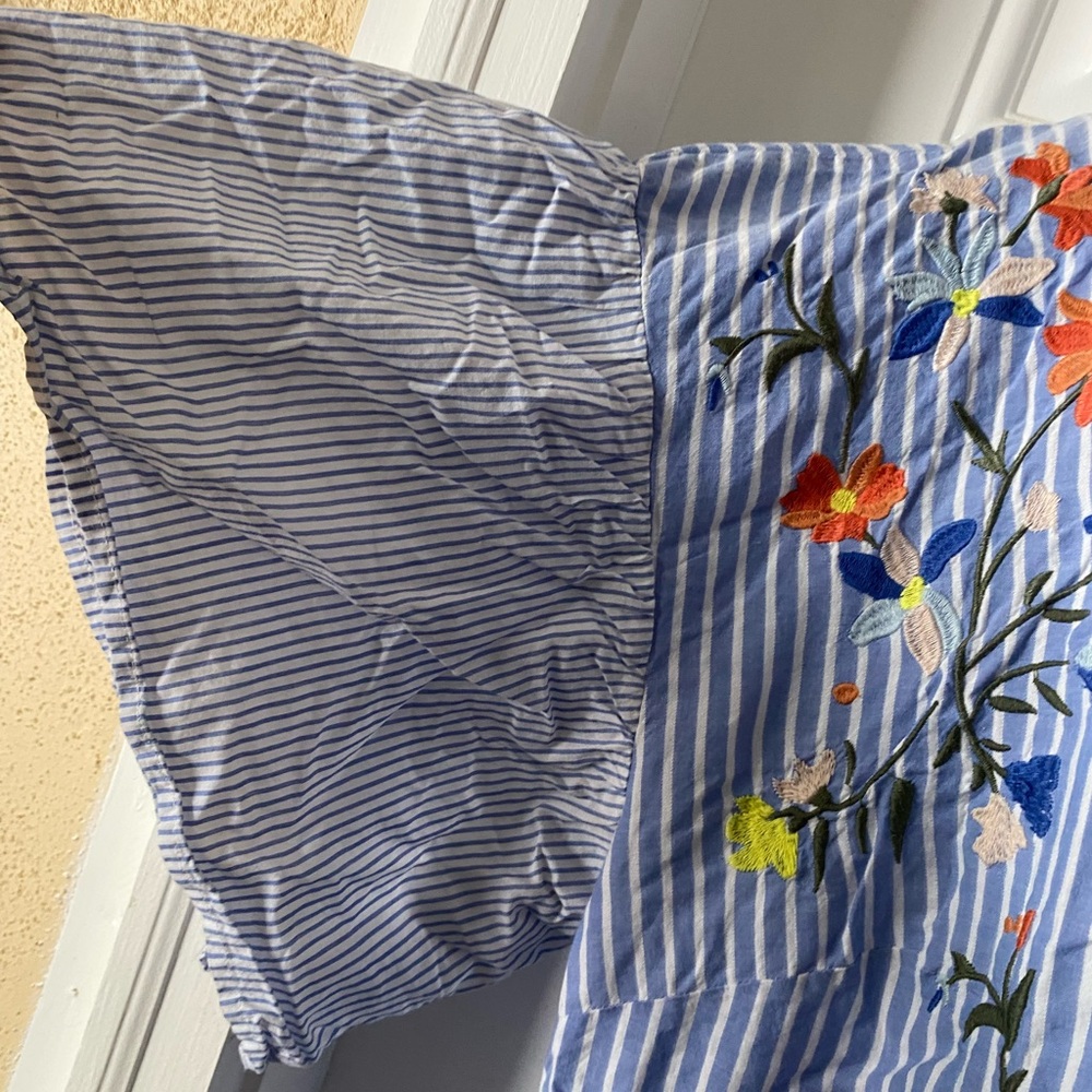 Ava & Viv Blue Flutter Sleeve Sundress - Picture 3 of 6